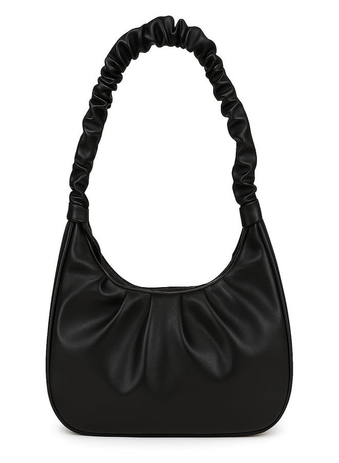 فارجو حقيبة كتف نسائية من الجلد الصناعي من فارجو (أسود) - Image 1